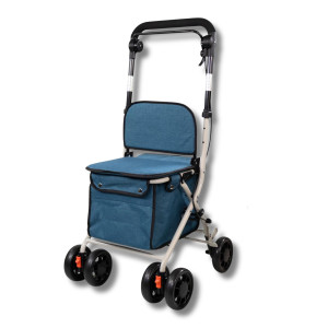 Andador con Asiento y Cesta Azul